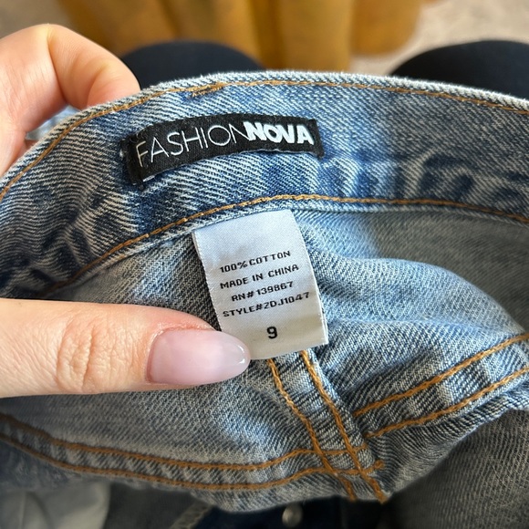 Fashionnova Crossover Straight Leg Jeans - Picture 6 of 6